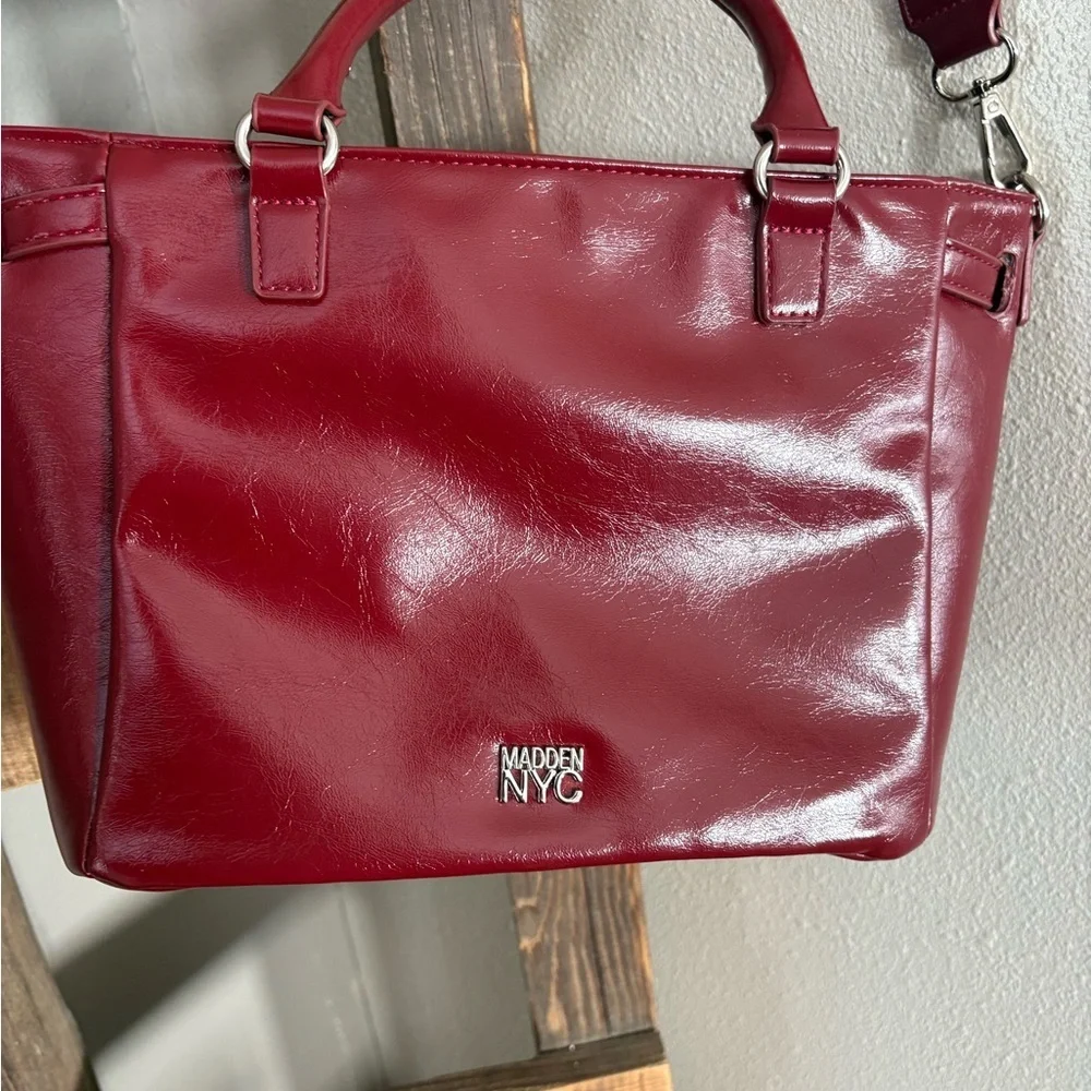 Steve Madden Burgundy shoulder Tote Bag with coin purse